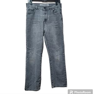 Ring Of Fire Gray Straight Leg Jeans Juniors